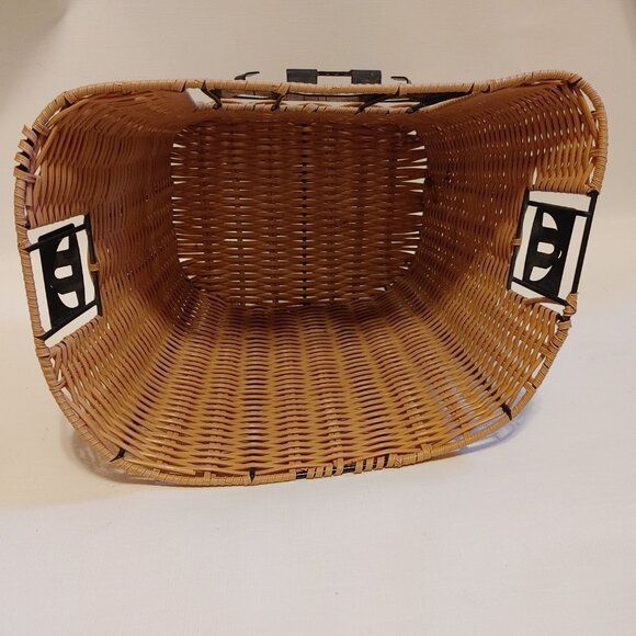 Woven Plastic Bike Basket- Front D-Shaped Bike Bicycle Basket Handlebar Storage - Picture 3 of 7